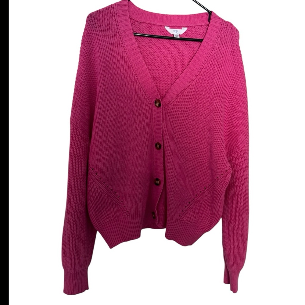 Time and Tru Pink Cardigan Sweater V-Neck